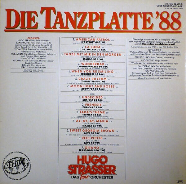 Hugo Strasser Und Sein Tanzorchester - Die Tanzplatte '88